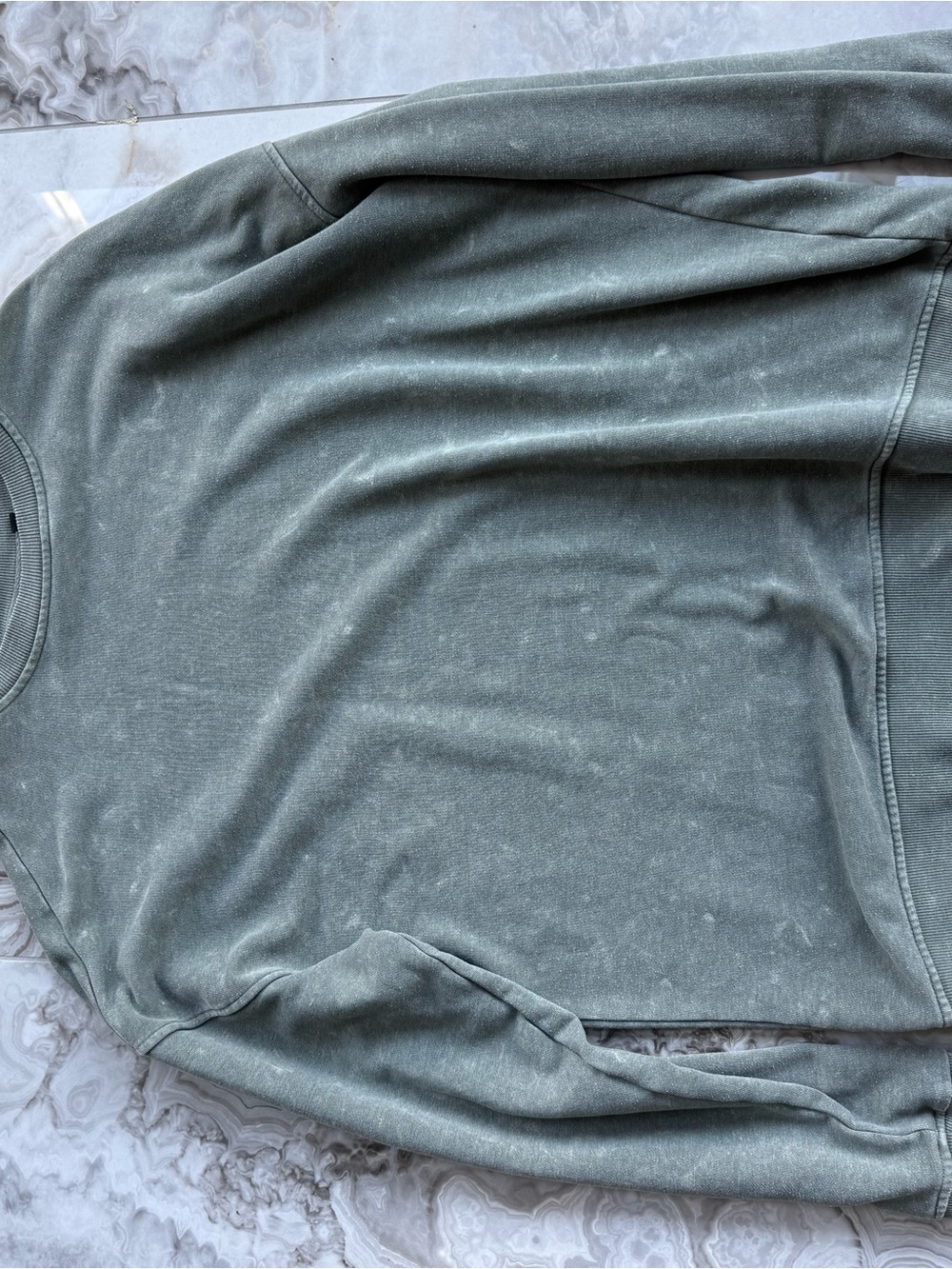 Zara Men's Crewneck Sweater in Faded Olive Green